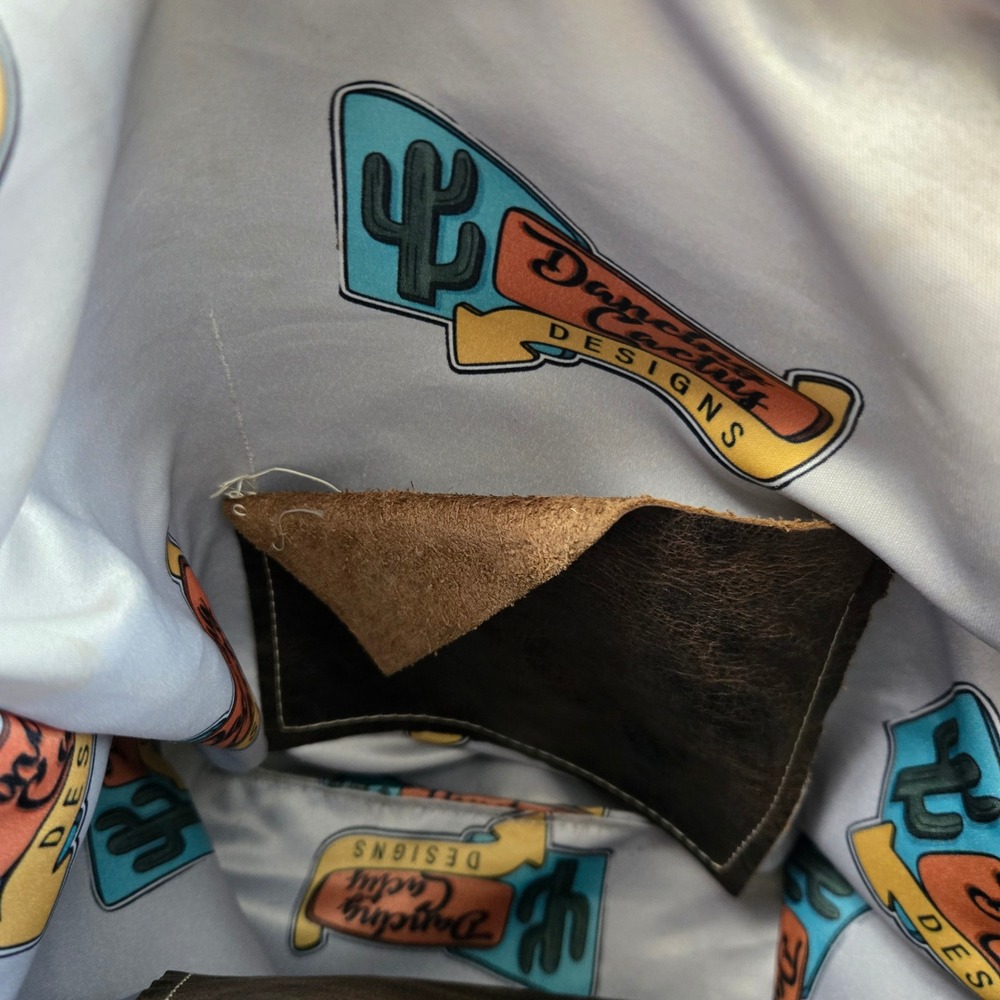 Dancing Cactus Designs Cowhide Fringe Crossbody Bag Turquoise Leather Western - Picture 5 of 16